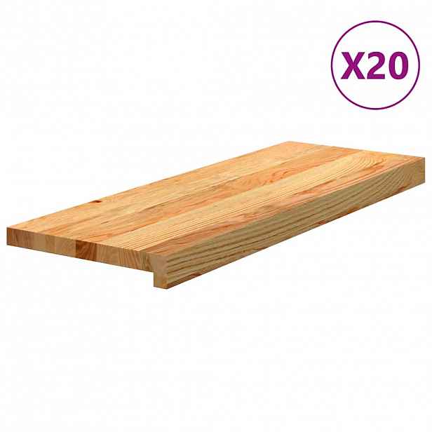 vidaXL Nášlapy na schody 20 ks světle hnědé 70x25x2 cm masivní dub