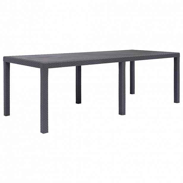 vidaXL Zahradní stůl bílý 220 x 90 x 72 cm plast ratanový vzhled