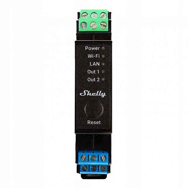 2-kanálový relé na Din lištu Shelly Pro 2PM Wifi/lan