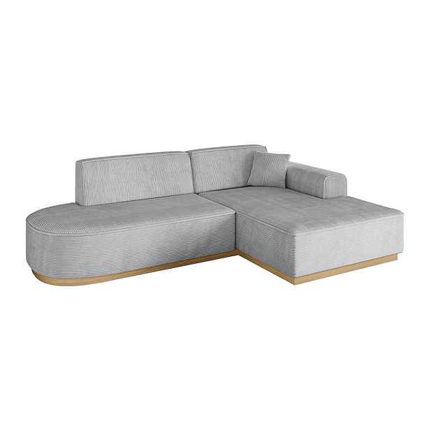 ALTDECOR ROHOVÁ SEDAČKA s otomanem, pravá IREA-L1-v2 232x165x80 Šedá Manšestr