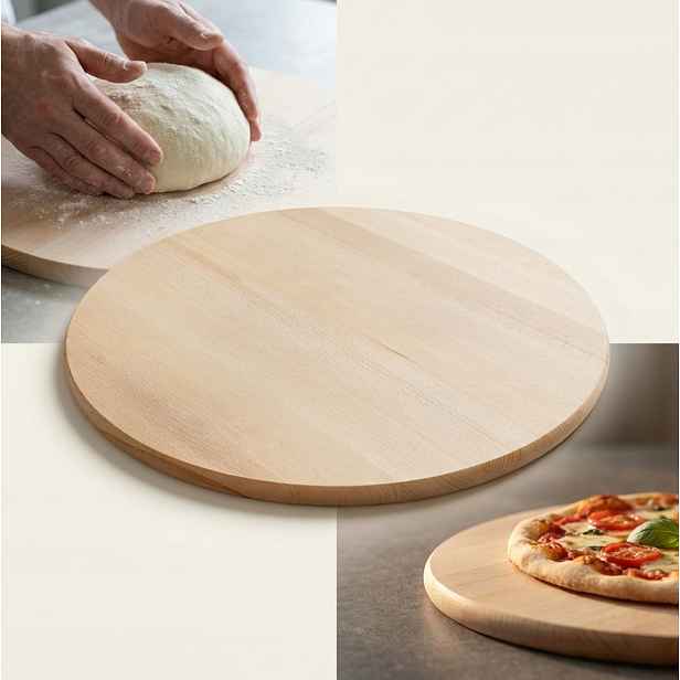 Dřevěná kulatá deska fi 50 cm na krájení Pizzy, pochoutek, sýr Surová