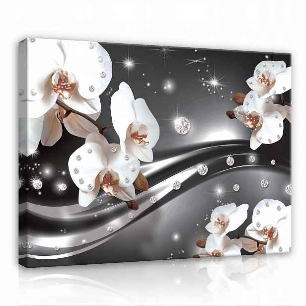 Obraz Do Obývacího Pokoje Orchidej Květiny Diamanty Na Plátně Stěna Velký 100x70