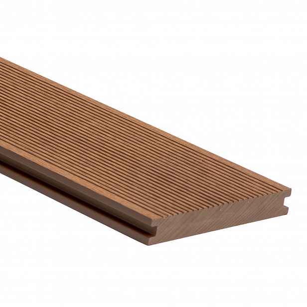 Prkno terasové dřevoplastové WPC PERI plné odstín teak 140×20×4000 mm