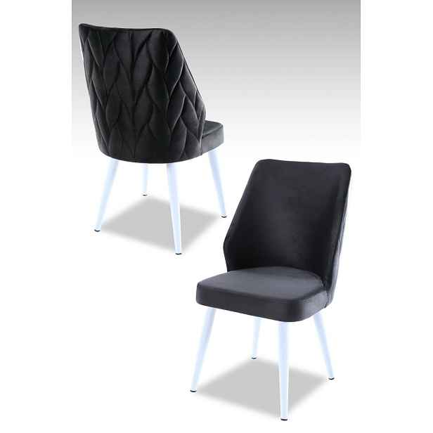 Sada židlí (2 kusy) Pufi - Anthracite, White