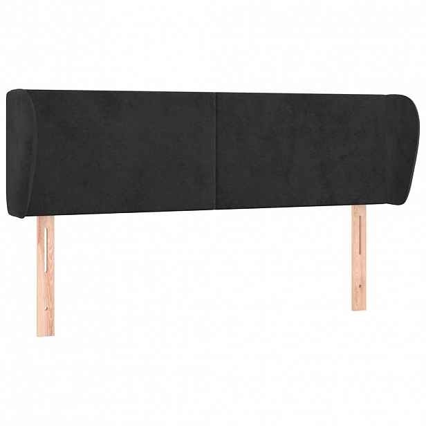 vidaXL Čelo postele typu ušák černé 147x23x78/88 cm samet