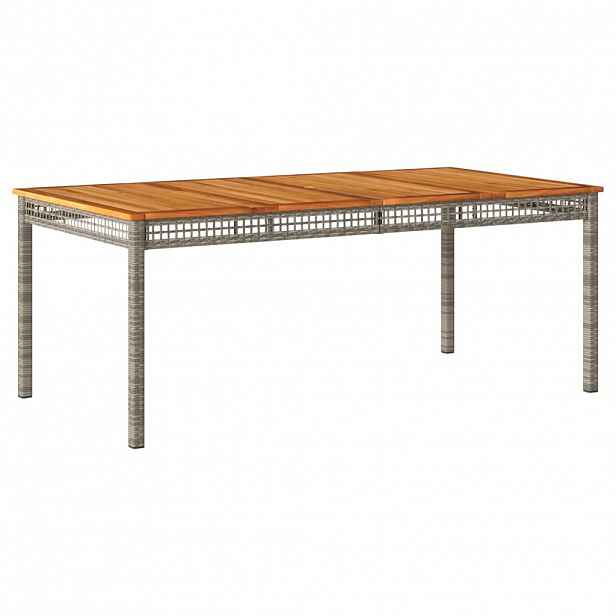 vidaXL Zahradní stůl šedý 180 x 90 x 75 cm polyratan akáciové dřevo