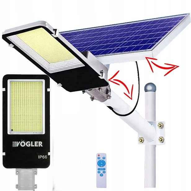 Výkonná Solární Lampa Led 1200W Se Senzorem Soumraku, Ulice, Zahrada Vogler