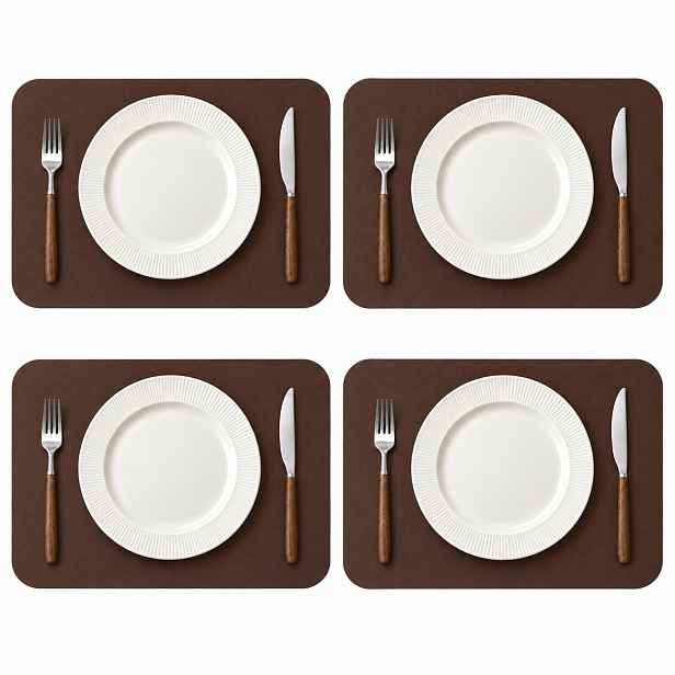 4x Kožená Podložka Na Stůl Podložka Baltan Home Pad L 43x30,5 cm hnědá