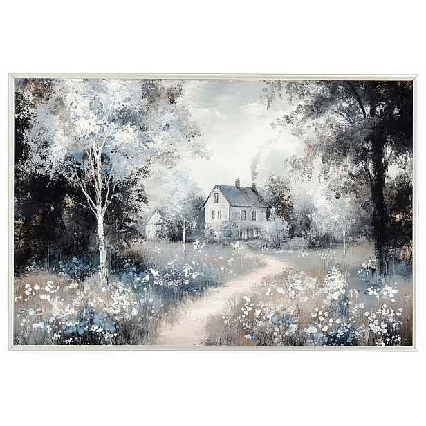 Plakát Rámeček Aluminium Venkovský Dům Louka Zahrada Cottage Vintage 60x40