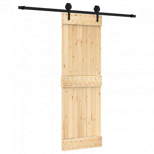 vidaXL Posuvné dveře Přirozená a černá 70 x 210 cm