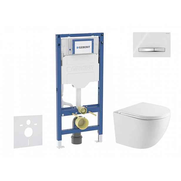 Geberit Duofix - Set předstěnové instalace, klozetu Oudee a sedátka softclose, tlačítko Sigma50, chrom/alpská bílá SANI11CA31100