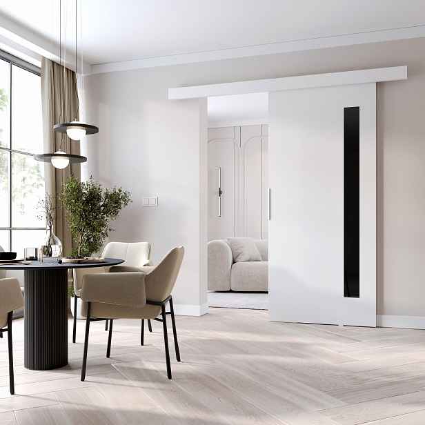 Interiérové dveře na stěnu BARRET 7 - 106 cm, bílé