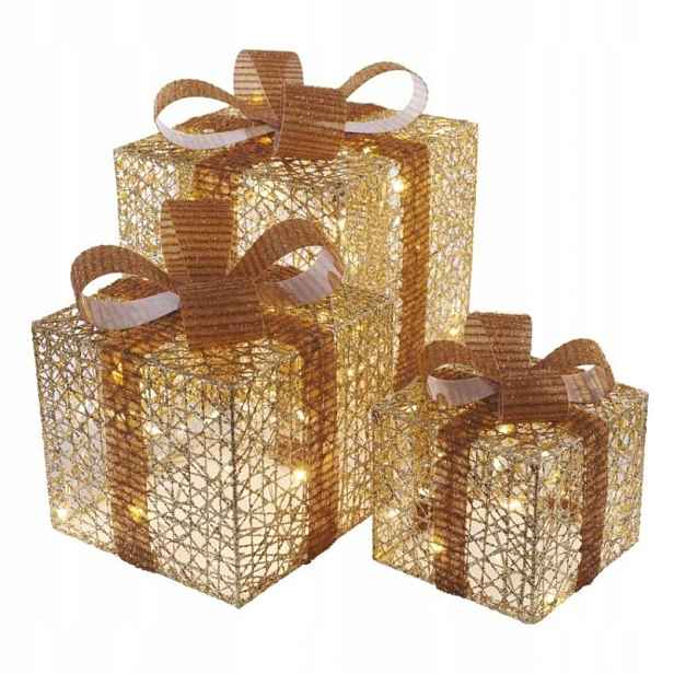 Led dárky, 3 velikosti, vnitřní, teplá bílá