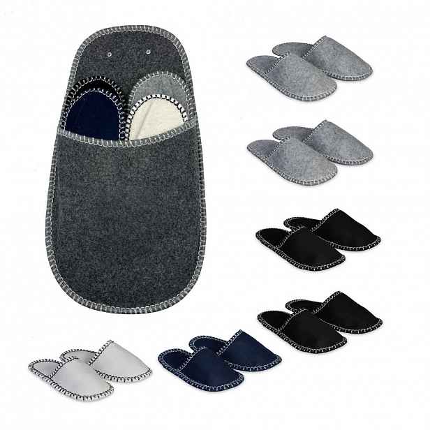 Relaxdays PAPUČE Vícebarevné filcové 6-párů-set