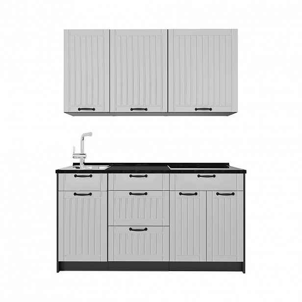 Vicco JEDNOTKOVÁ KUCHYNĚ Fame-Line, Bílý venkovský dům/Antracit, 150 cm, PD Antracit