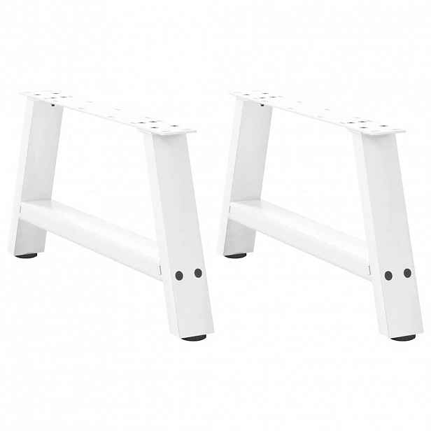 vidaXL Nohy konferenčního stolku ve tvaru A, 2 ks, bílé, 60 x (30-31) cm, ocel