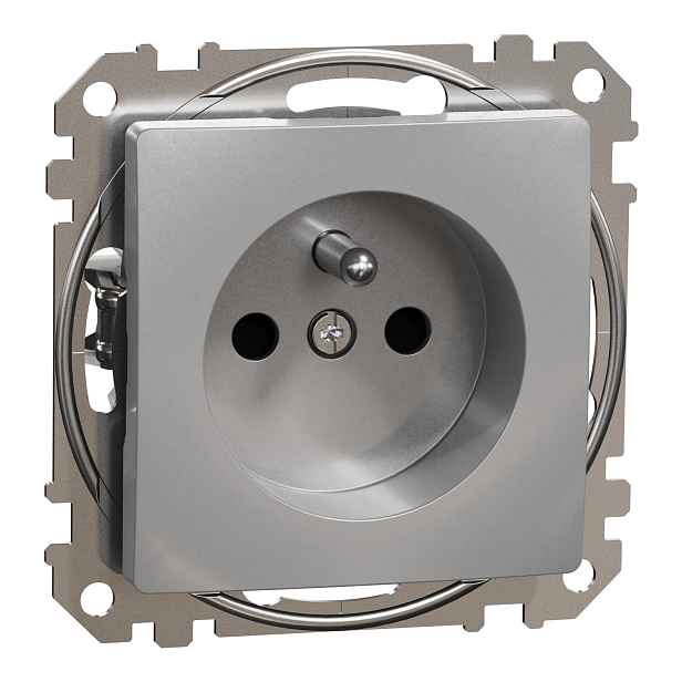 Zásuvka 230 V jednonásobná Schneider Electric Sedna Design aluminium