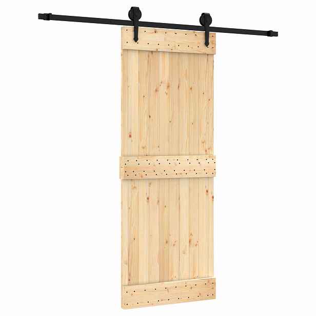 vidaXL Posuvné dveře Přirozená a černá 80 x 210 cm