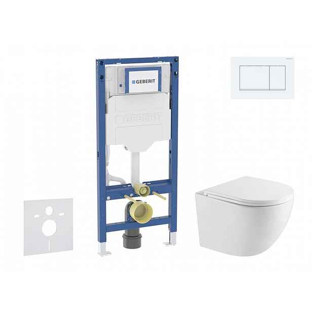 Geberit Duofix - Set předstěnové instalace, klozetu Oudee a sedátka softclose, tlačítko Sigma20, bílá/bílá mat SANI11CA31101