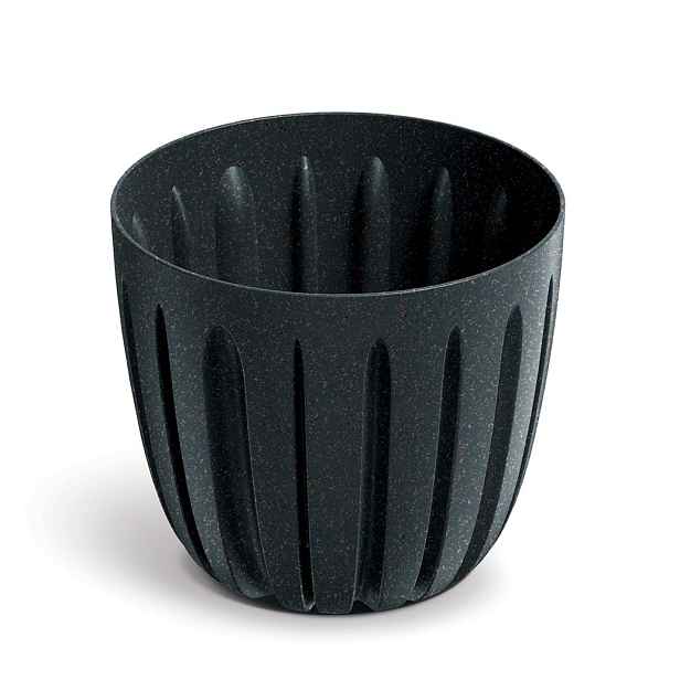 Prosperplast Plastový květináč WARIOS ECO WOOD antracitový matný, varianta 13,8 cm