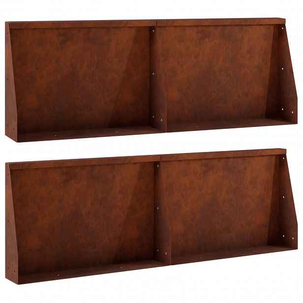 vidaXL Opěrná zeď 4 ks 60 x 12 x 30 cm Povětrnostně odolná ocel Rezavá