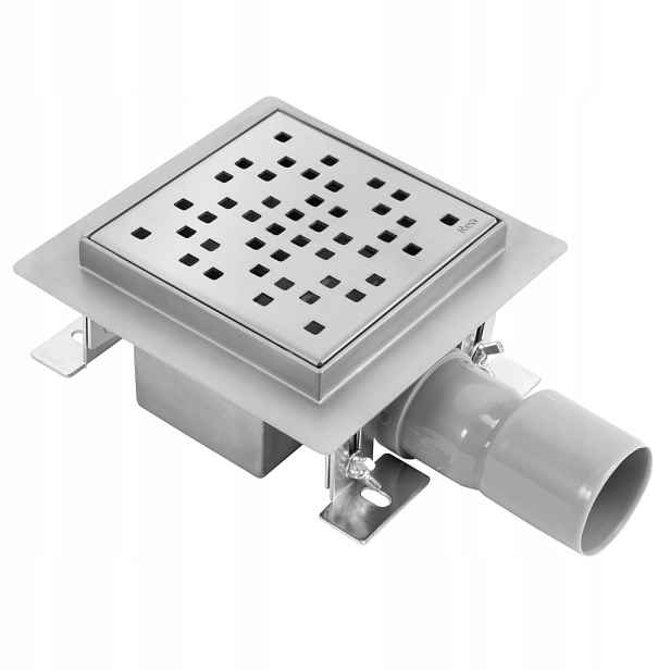 Podlahová vpusť Dots 120x120 kartáčovaný nikl (REA-G6202) /sm/