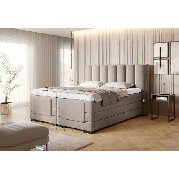 Elektrická polohovací postel 160x200 VERION - krémová