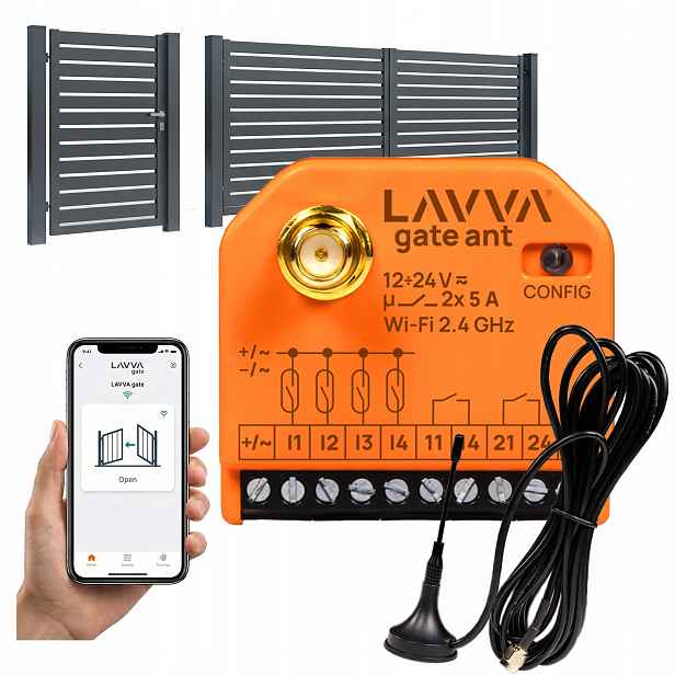 Ovladač pro brány WiFi 2.4 GHz 2-kanálový s anténou Lavva Gate