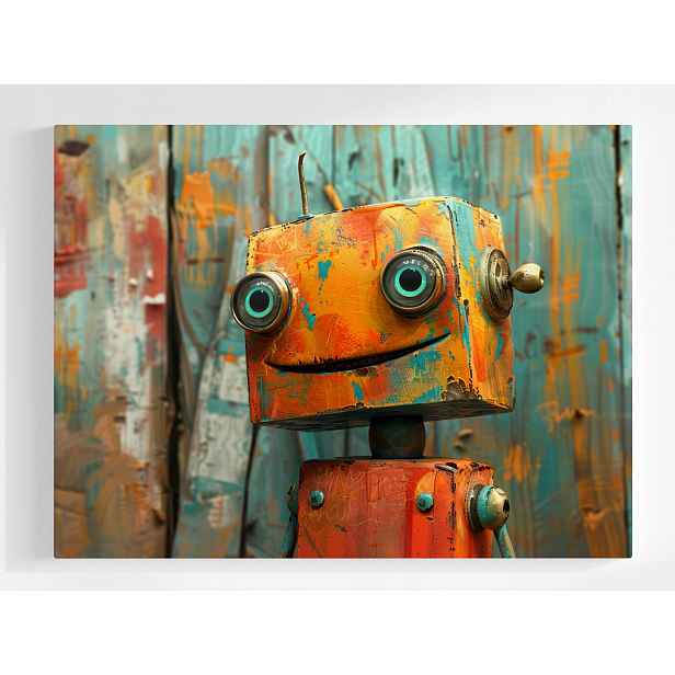 Plakát Grafika Veselý Robot Android Stroj Úsměv 100x75