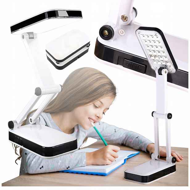 Školní Stolní Lampa Skládací Akumulátor Usb 24 Led Stolní Na Stůl