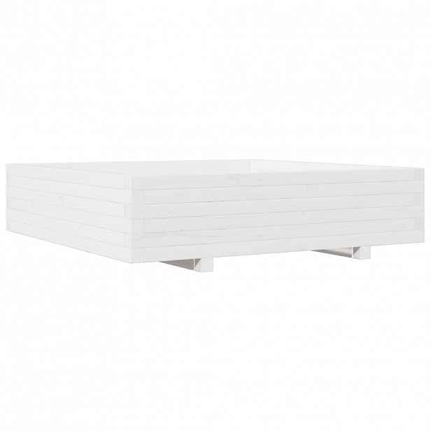 vidaXL Zahradní truhlík bílý 100 x 100 x 26,5 cm masivní borové dřevo