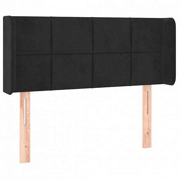 vidaXL Čelo postele typu ušák černé 103 x 16 x 78/88 cm samet