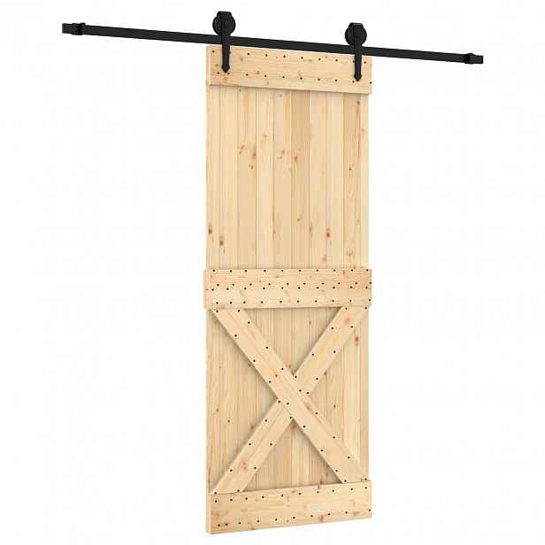 vidaXL Posuvné dveře Přirozená a černá 80 x 210 cm