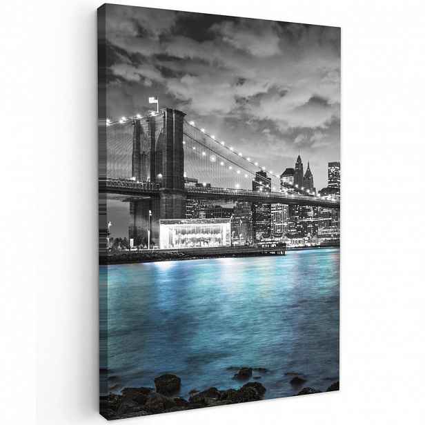 MuchoWow OBRAZ NA PLÁTNĚ New York - panorama - město - modrá 20x30 cm