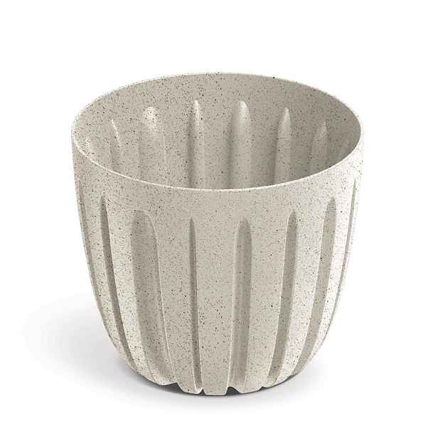 Prosperplast Plastový květináč WARIOS ECO WOOD bílý matný, varianta 13,8 cm
