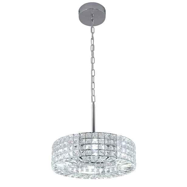 Závěsná křišťálová LED-Chromová lampa Elegantní lustr do obývacího pokoje a jídelny
