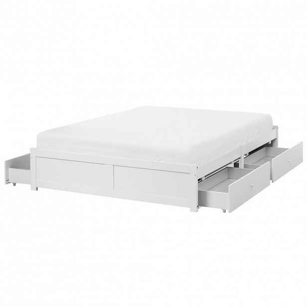 Beliani POSTEL 160/200 cm Bílá Brux