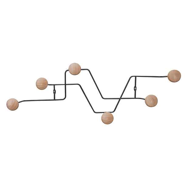 Černý kovový nástěnný věšák  Zig Zag – PT LIVING
