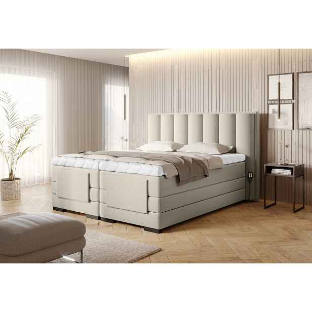 Elektrická polohovací postel 160x200 VERION - béžová