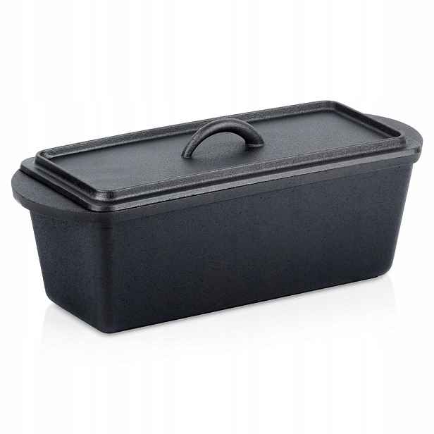 Forma na chléb litinová s víkem 35 cm 3 l černá