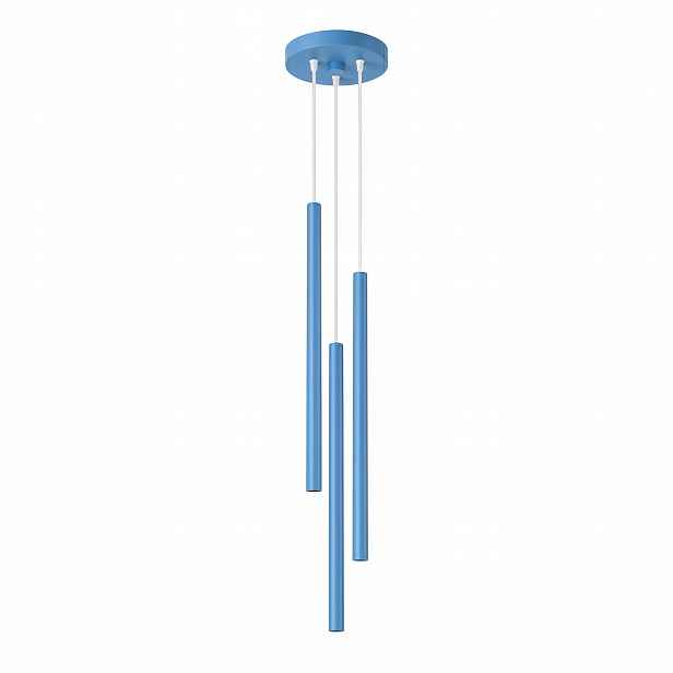 Závěsná lampa 3 tenké stropní trubky Pastelo 3P modrá Sollux