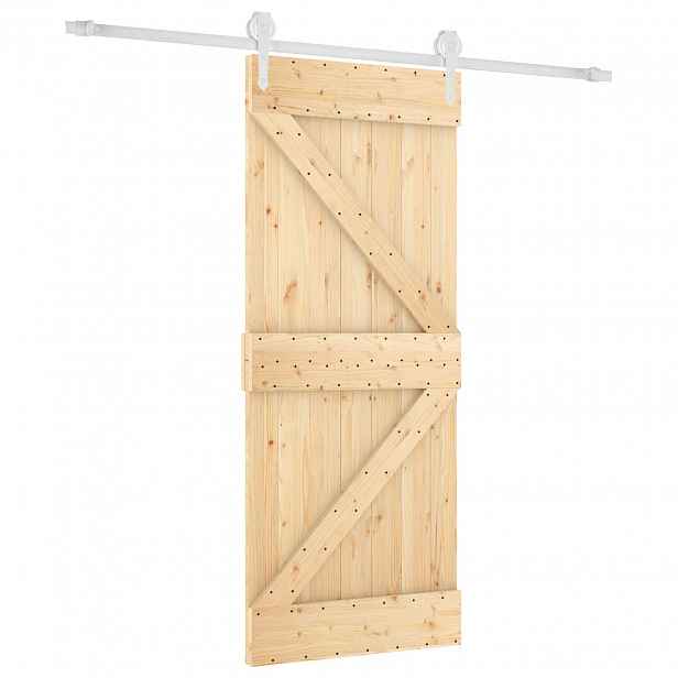 vidaXL Posuvné dveře 85 x 210 cm Masivní borové dřevo (neupravené)