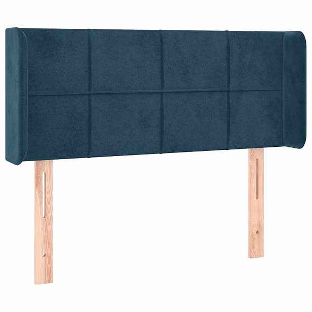vidaXL Čelo postele typu ušák tmavě modrá 103x16x78/88 cm samet