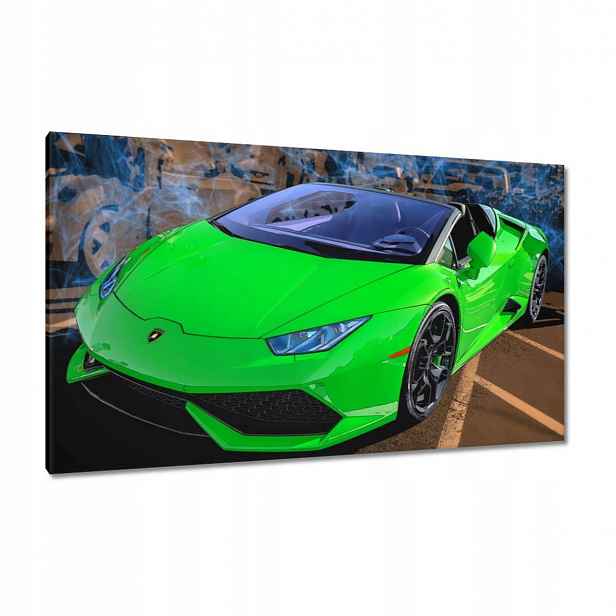 Obrazy 120x70 Zelený sportovní vůz