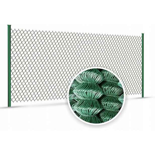 Pletená plotová síť zelená, pozinkovaná, potažená Pvc, 1,50 x 10 m