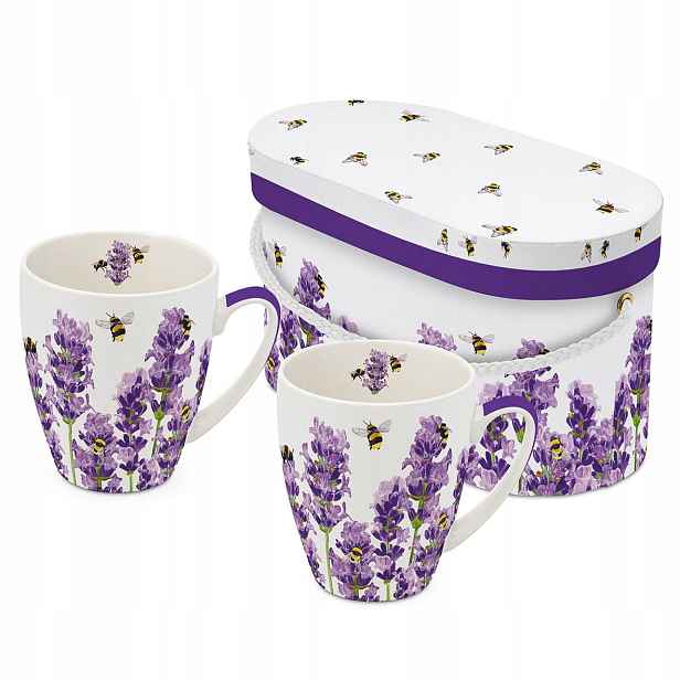 Porcelánové Hrníčky Ppd Včely a levandule Sada Hrnek x 2 ks