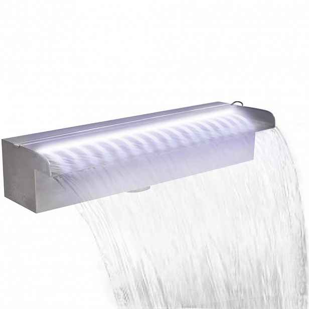 vidaXL Obdélníková bazénová fontána s LED nerezová ocel 45 cm