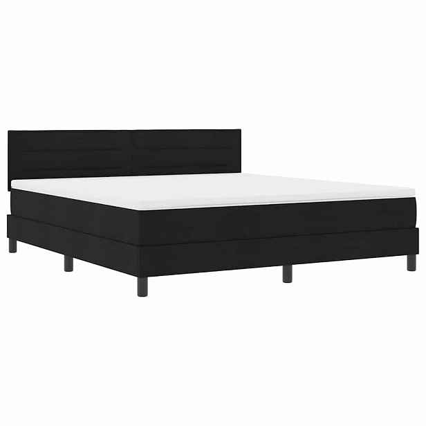 vidaXL Postel s boxspringem s LED pásky Černá 180 x 200 cm textil