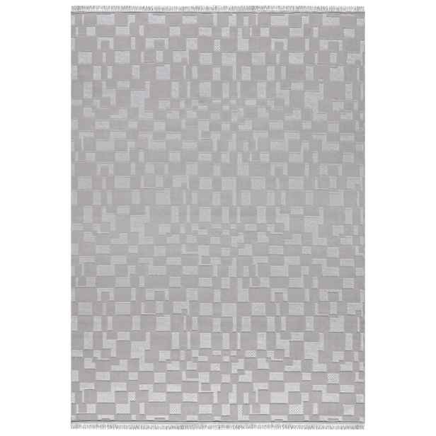 Koberec do obývacího pokoje šedý 100x300 cm geometrický, moderní, krátký vlas