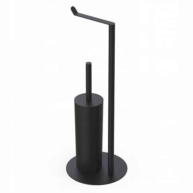 Moderní Minimalistický stojan na toaletní papír a Wc štětka černý